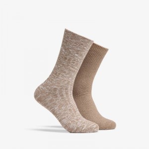 Clarks 2 Pack Marled Crew Sock Kaki | CLKS-84170