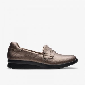 Clarks Ellowyn Penny Marrones Metal | CLKS-85009