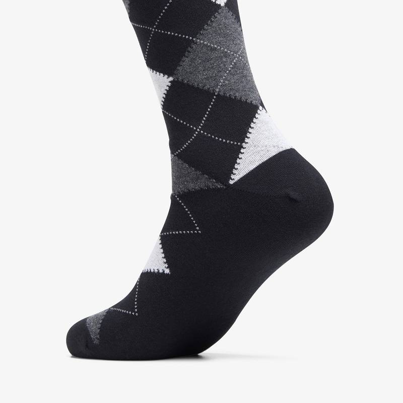 Clarks Mens Argyle Sock Negras Blancas | CLKS-84185