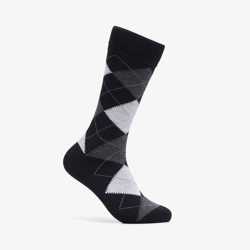 Clarks Mens Argyle Sock Negras Blancas | CLKS-84185