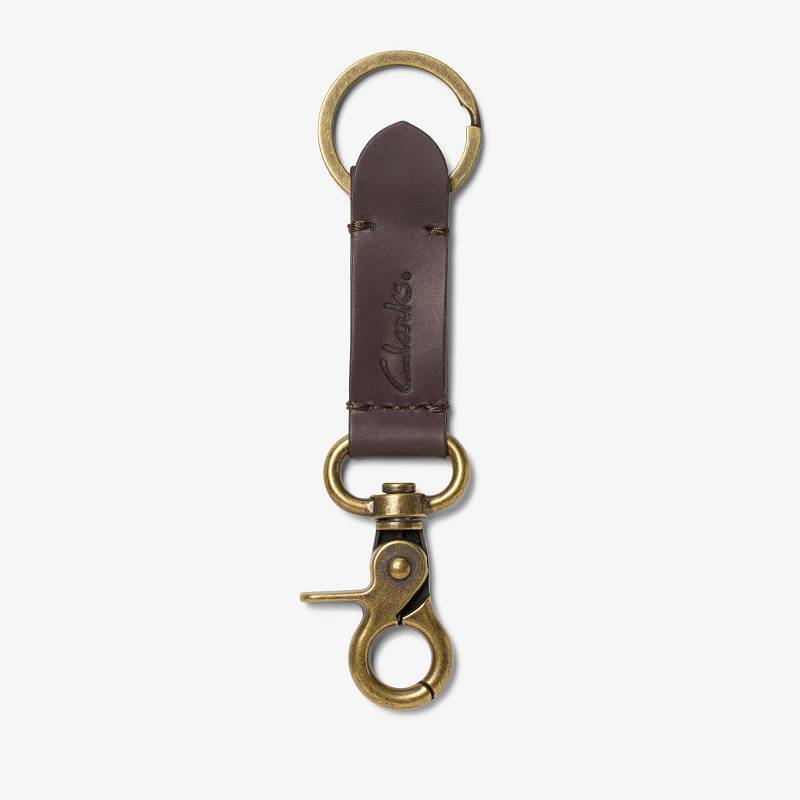 Clarks Oiled Leather Key Fob Marrones | CLKS-84143