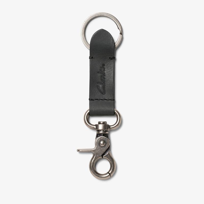 Clarks Oiled Leather Key Fob Negras | CLKS-84142