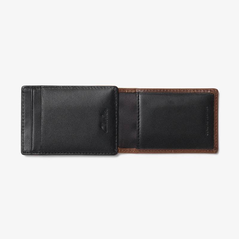 Clarks Pebble Wide Money Clip Wallet Marrones | CLKS-84165