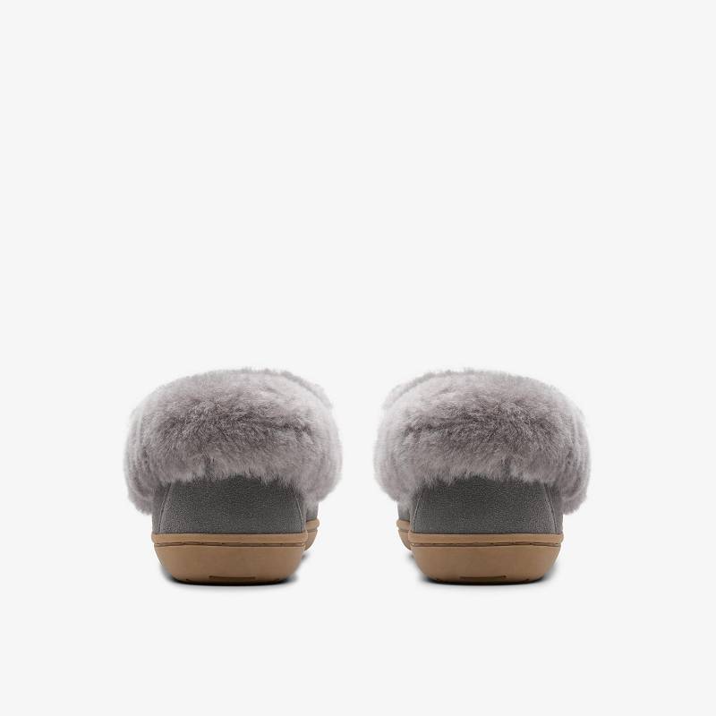 Clarks Roll Mocc Slippers Gris | CLKS-84675