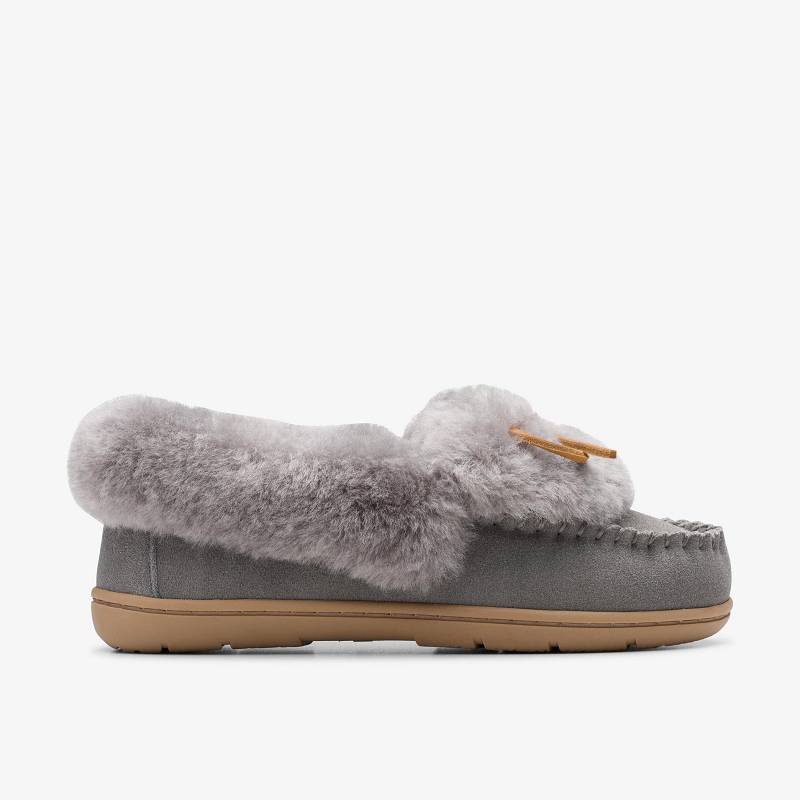 Clarks Roll Mocc Slippers Gris | CLKS-84675