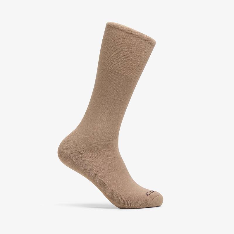 Clarks Solid Crew Sock Gris Marrones | CLKS-84177