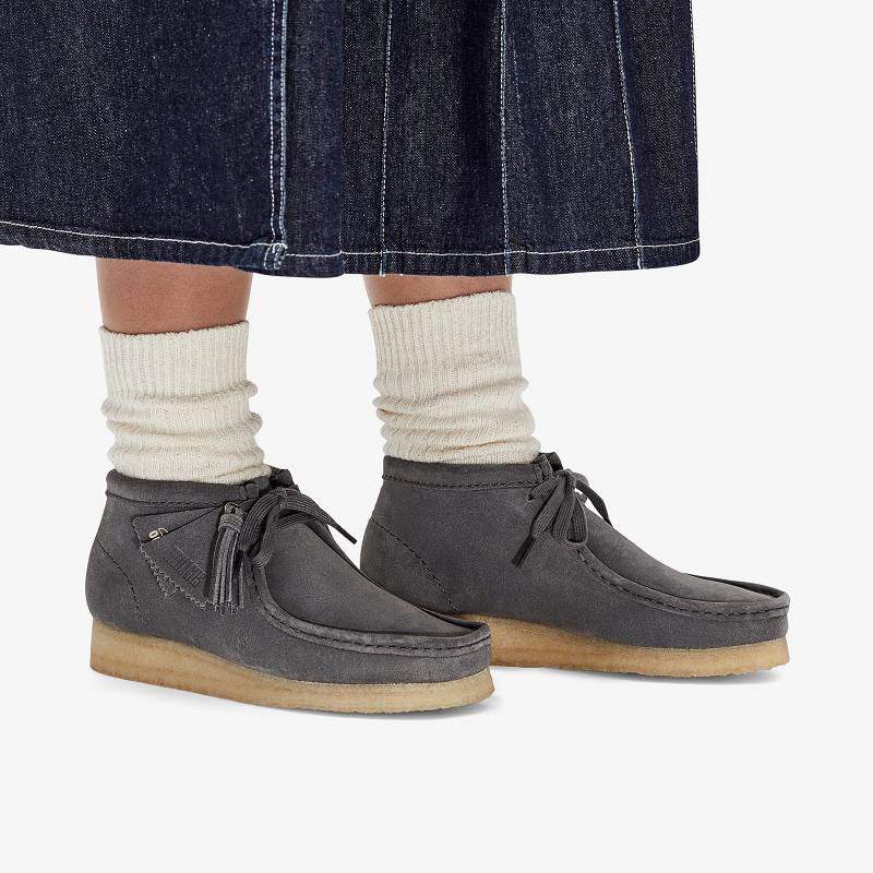 Clarks Wallabee Boot Gris Azules | CLKS-85553