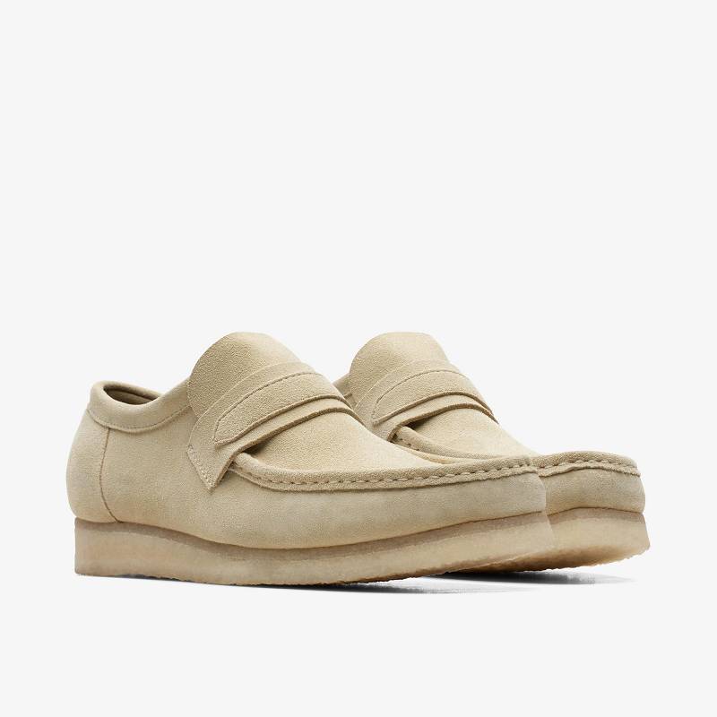 Clarks Wallabee Loafer Beige | CLKS-84299