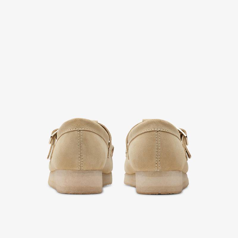 Clarks Wallabee T-Bar Beige | CLKS-85414