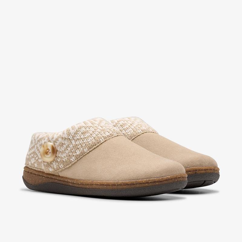 Clarks Willowdean Sweater Slippers Gris Marrones | CLKS-84668