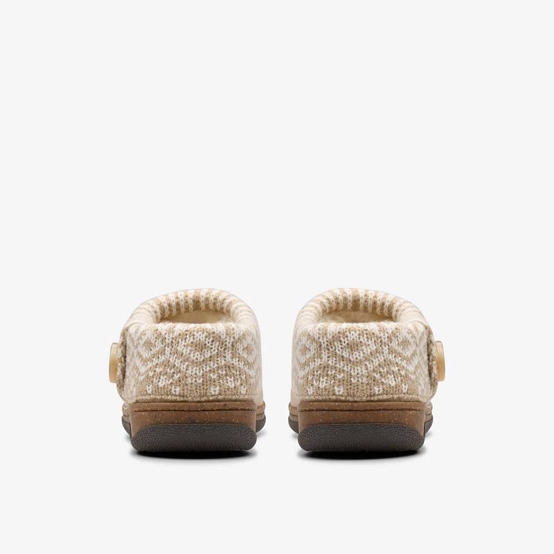 Clarks Willowdean Sweater Slippers Gris Marrones | CLKS-84668