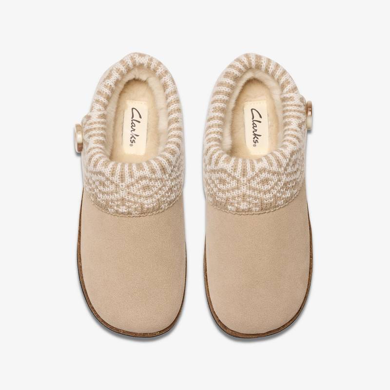 Clarks Willowdean Sweater Slippers Gris Marrones | CLKS-84668