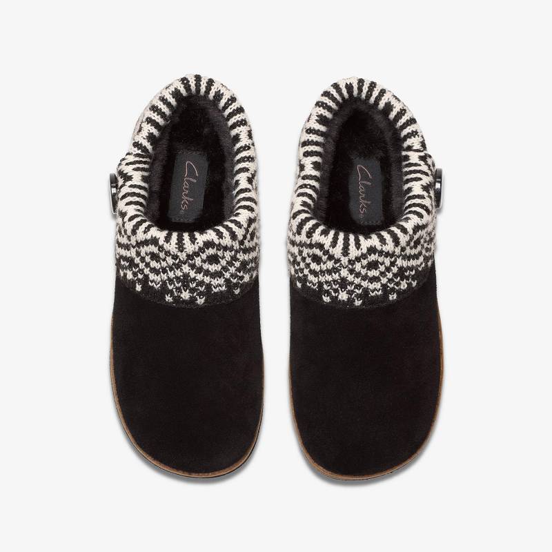 Clarks Willowdean Sweater Slippers Negras | CLKS-84670